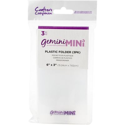 Crafters Companion - Gemini  Accessories - Mini - Plastic Folders - Set of 3 pack - GEMINI-ACC-FOLD - 3 folders
