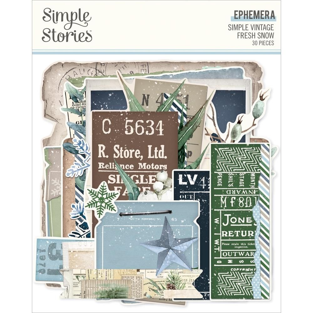 Simple Stories - Fresh Snow Collection - Ephemera - 23724 - 30pcs