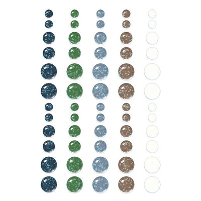 Simple Stories - Fresh Snow Collection - Enamel Dots - Glitter - 23278 - 60 pcs