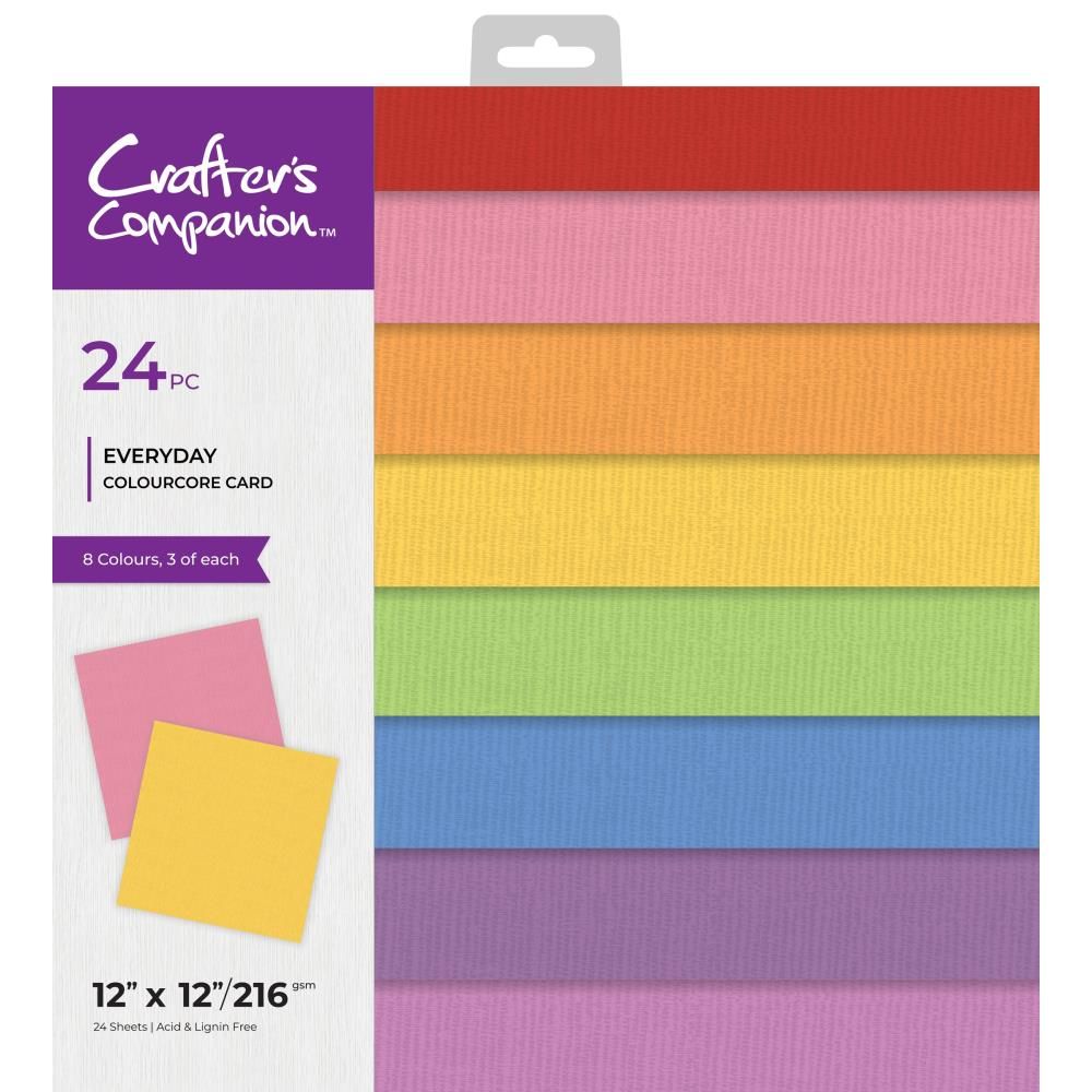 Crafters Companion - Everyday Colourcore Pad - 12 x 12 - 24 sheets - CC-PAD12-CORE-EVER