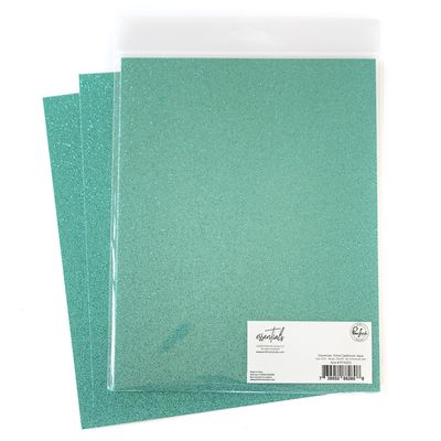 PinkFresh Studio - Essentials - Glitter Cardstock - 8.5&quot; x 11&quot; - Aqua - PF142ES - 6 sheets