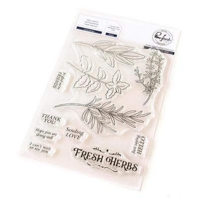 PinkFresh Studio - Gentle Greetings &amp; Greenery Collection - Herb Garden - Clear Photo Polymer Stamp  - 4&quot; x 6&quot; - 263724 - 8pcs