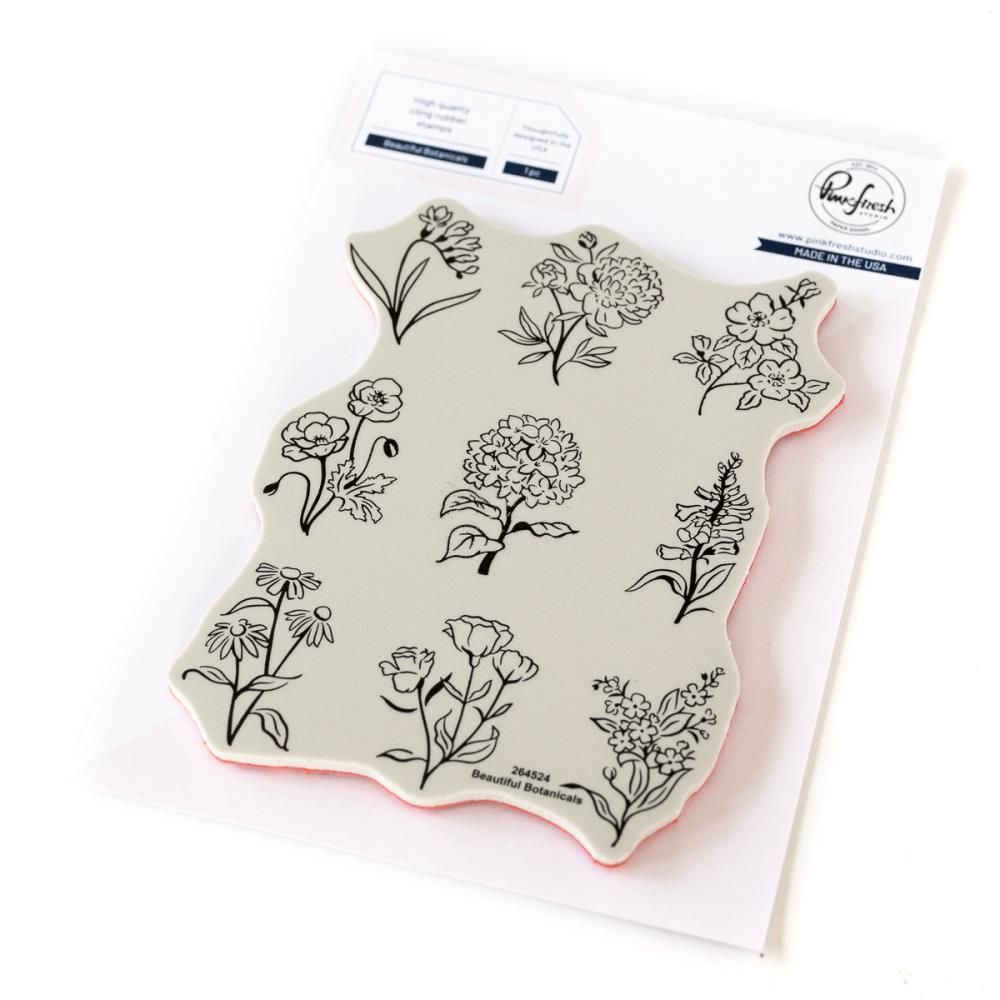 PinkFresh Studio - Gentle Greetings &amp; Greenery - Beautiful Botanicals - Cling Rubber Stamp - 264524 - 1pce
