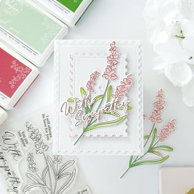 PinkFresh Studio - Gentle Greetings &amp; Greenery - Thinking Of You -  Die - 263424 - 3pcs