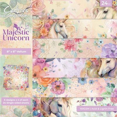 Crafters Companion - Majestic Unicorn Collection - Vellum Pad - 8 x 8 - MUVELPAD - 24 sheets