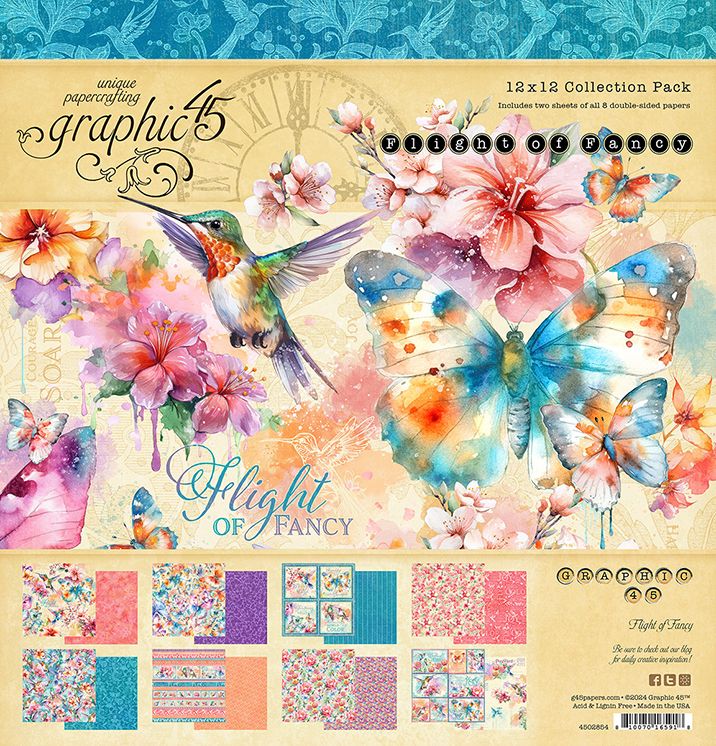 Graphic 45 - Flight of Fancy Collection - 12 x 12 Paper Pad - G4502854 - 16 sheets