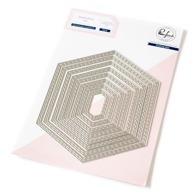 PinkFresh Studio - Essentials Collection - Die Set - Nested Hexagon - Double Stitched - PF171ES - 8pcs