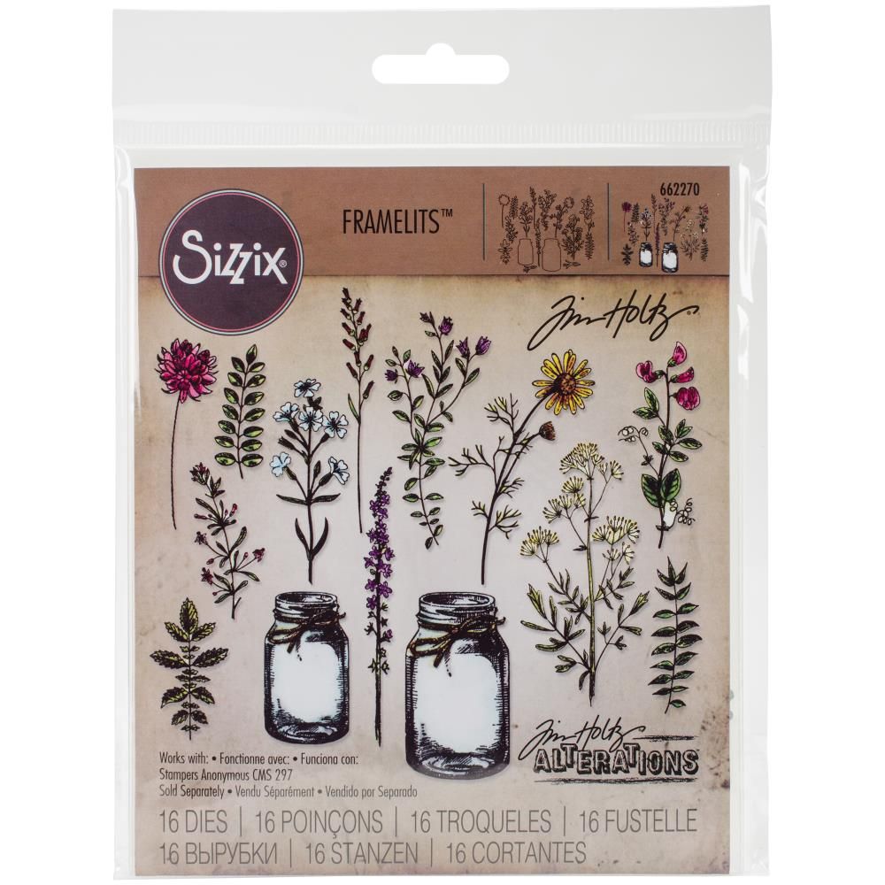 Sizzix &amp; Tim Holtz - Alterations  - Dies - Flower Jar - 662270 - 23pcs