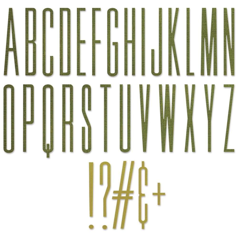Sizzix &amp; Tim Holtz - Thinlits - Die - Alphanumeric Stretch Upper - 665206 - 31 pcs