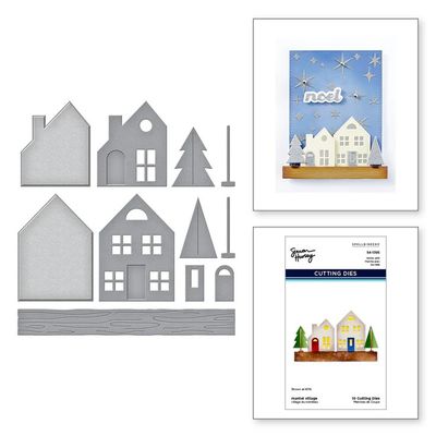 Spellbinders Paper Arts &amp; Simon Hurley Creates - Etched Dies - Timeless Trees Collection - Mantel Village - S4- 1395 - 10 pcs