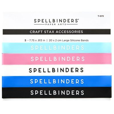 Spellbinders Paper Arts - Accessories - Craft Stax - Silicone Bands -  Large - 5 Assorted Colours - T -073