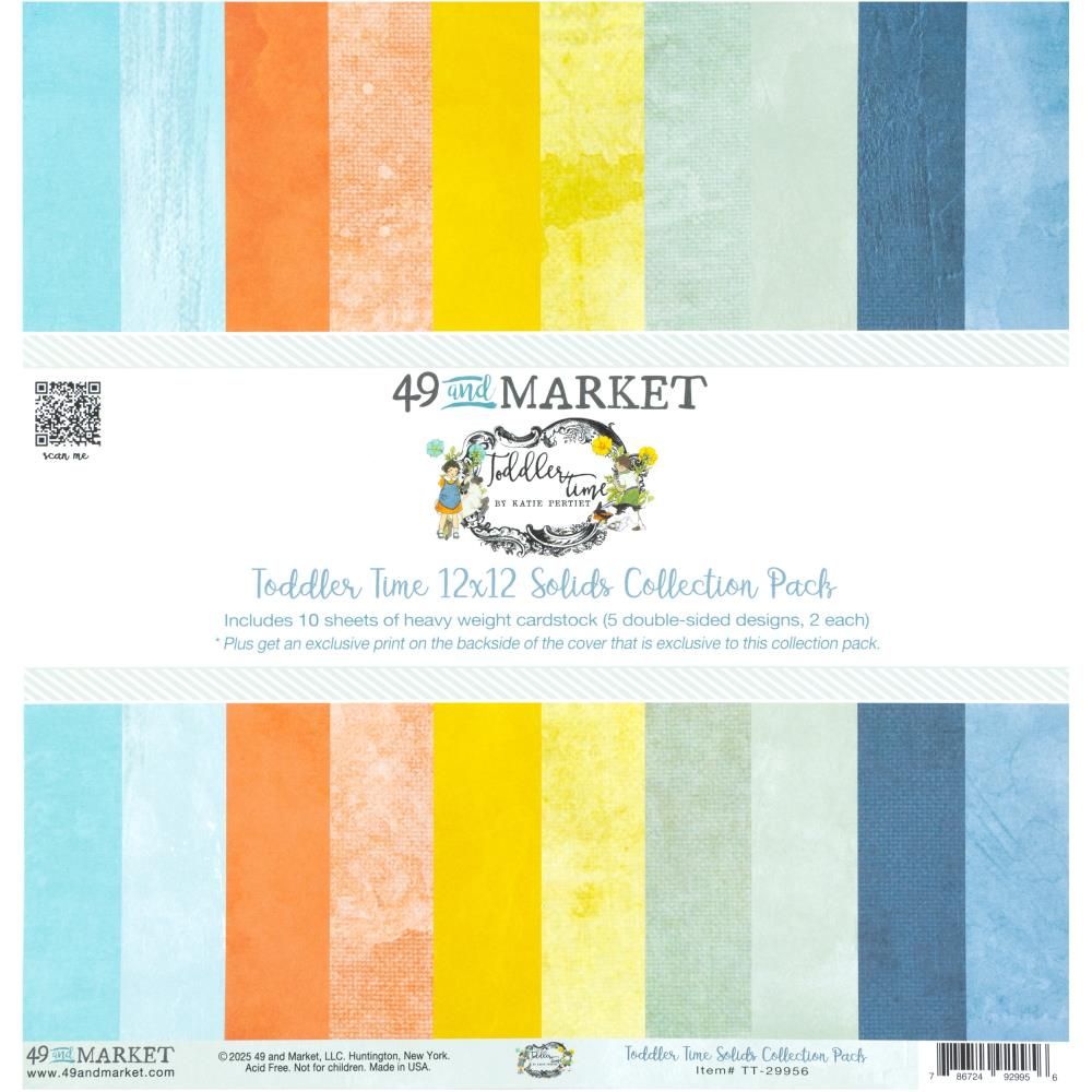 49 &amp; Market - Toddler Time Collection - 12 x 12 Paper Pack - Solids - TT29956 - 10 Sheets