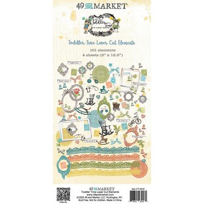 49 &amp; Market - Toddler Time Collection - Laser Cut - Elements - TT30181 - 6&quot; x 12&quot; - 3 sheets