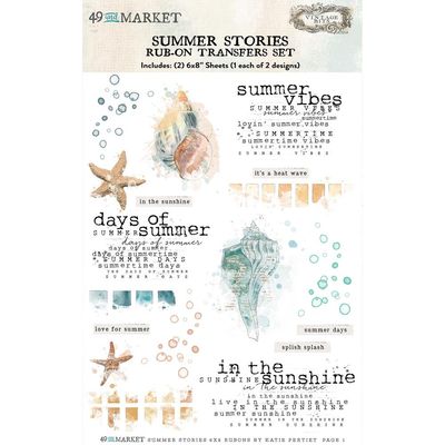 49 &amp; Market - Vintage Bits - Rub On Transfer Set - Summer Stories - 6&quot; x 8&quot; - SS29925