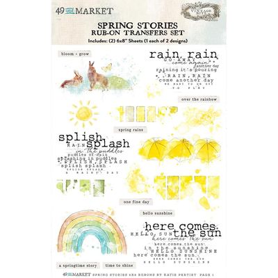49 &amp; Market - Vintage Bits - Rub On Transfer Set - Spring Stories - 6&quot; x 8&quot; - SS29918