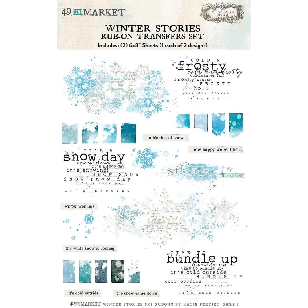 49 &amp; Market - Vintage Bits - Rub On Transfer Set - Winter Stories - 6&quot; x 8&quot; - SS29901