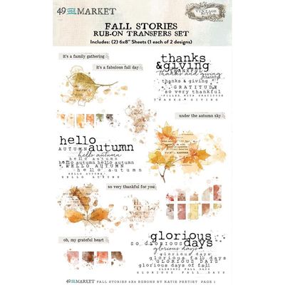 49 &amp; Market - Vintage Bits - Rub On Transfer Set - Fall Stories - 6&quot; x 8&quot; - SS29932