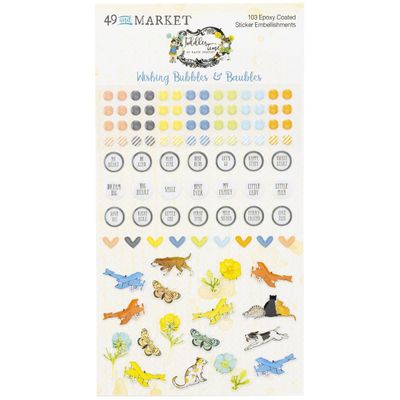 49 &amp; Market - Toddler Time Collection - Wishing Bubbles - Epoxy Stickers - TT30228 - 104 pcs