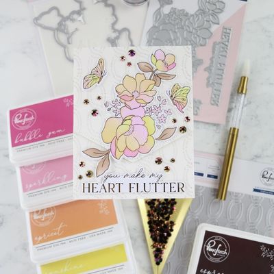PinkFresh Studio - Beautiful Life Collection - Butterflies in Bloom - Clear Polymer Stamp - 4" x 6" - 264925 - 6pcs