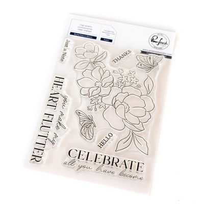 PinkFresh Studio - Beautiful Life Collection - Butterflies in Bloom - Clear Polymer Stamp - 4&quot; x 6&quot; - 264925 - 6pcs
