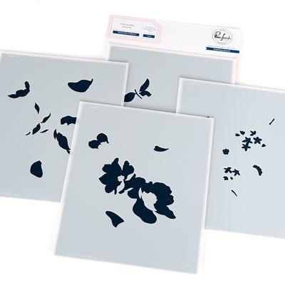 PinkFresh Studio - Beautiful Life Collection - Butterflies in Bloom - Layered Stencil - 265125 - 4pcs