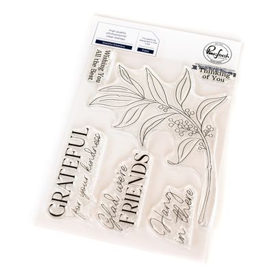PinkFresh Studio - Beautiful Life Collection - Grateful Greenery - Clear Polymer Stamp - 4&quot; x 6&quot; - 265325 - 6pcs