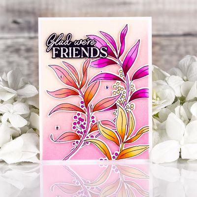 PinkFresh Studio - Beautiful Life Collection - Grateful Greenery - Layered Stencil -  265525 - 3pcs