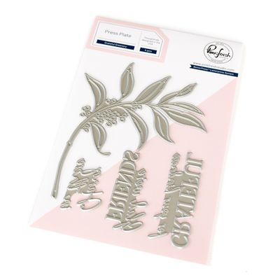 PinkFresh Studio - Beautiful Life Collection - Grateful Greenery - Press Plate -  265625 - 4pcs