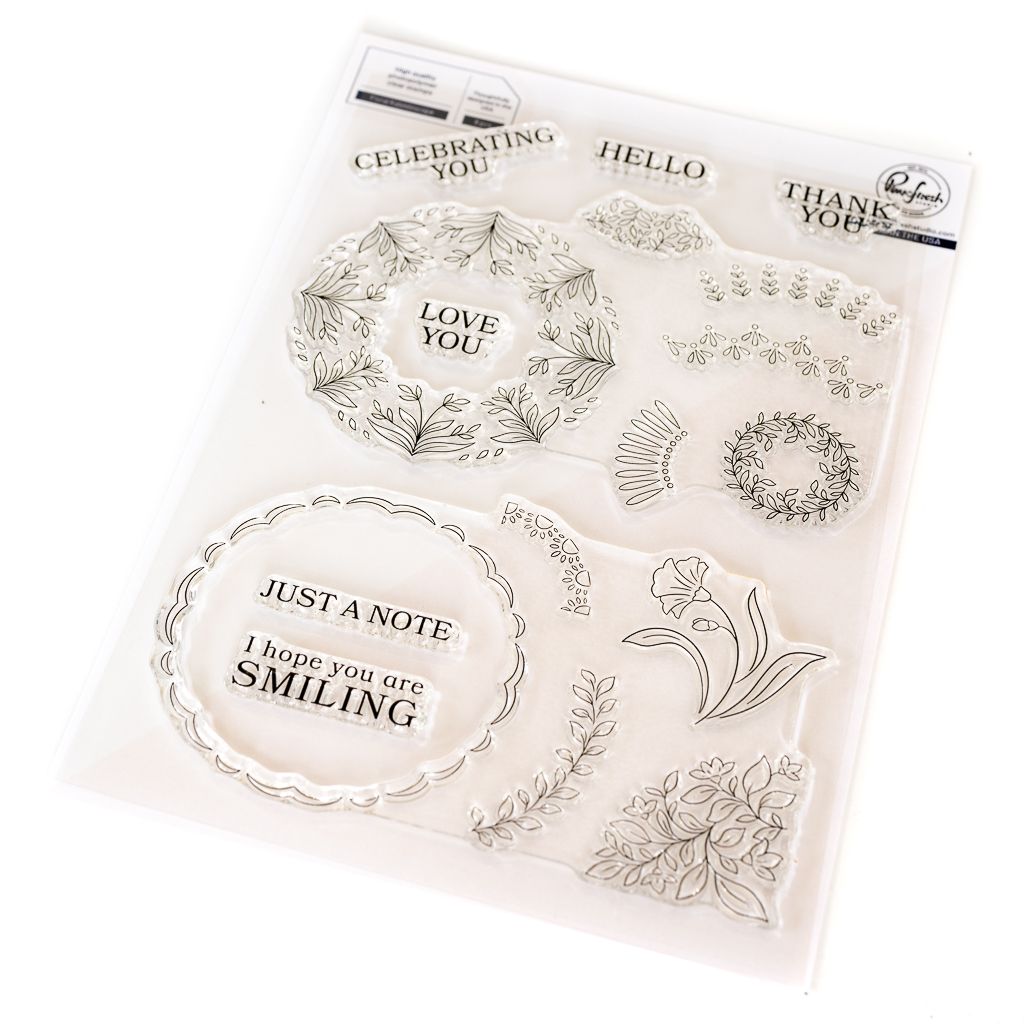 PinkFresh Studio - Beautiful Life Collection - Floral Kaleidoscope - Clear Polymer Stamp - 6&quot; x 8&quot; - 266125 - 8 pcs