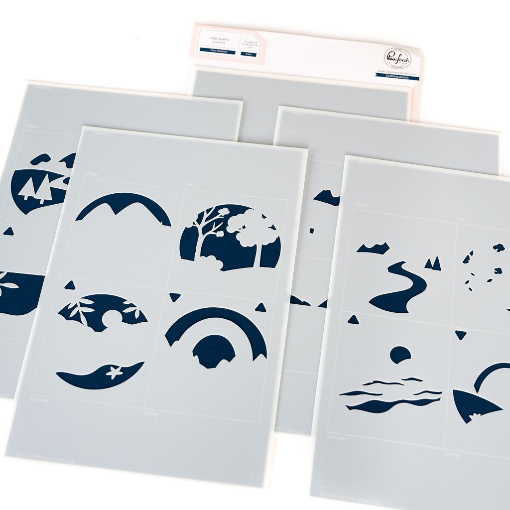 PinkFresh Studio - Beautiful Life Collection - Four Season - Layered Stencil - 266725 - 5pce