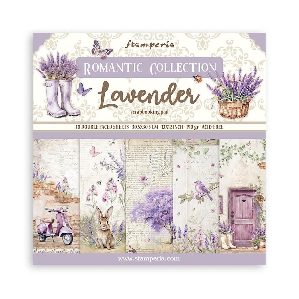 Stamperia - Lavender Collection - 12 x 12 Paper Pack - SBBL155 - 10 sheets