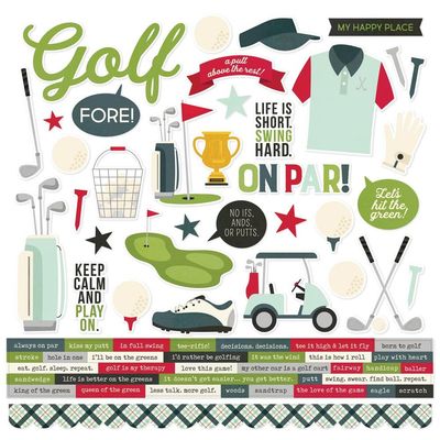Simple Stories - Sport Stickers - Golf - 12 x 12 - 21985 - 64 Stickers