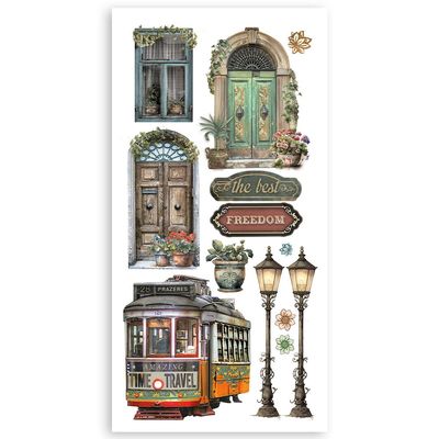 Stamperia - Art of Travelling Collection - Paper Cut Outs - Double Sided - 6" x 12 " - SBBCT07 - 4 sheets
