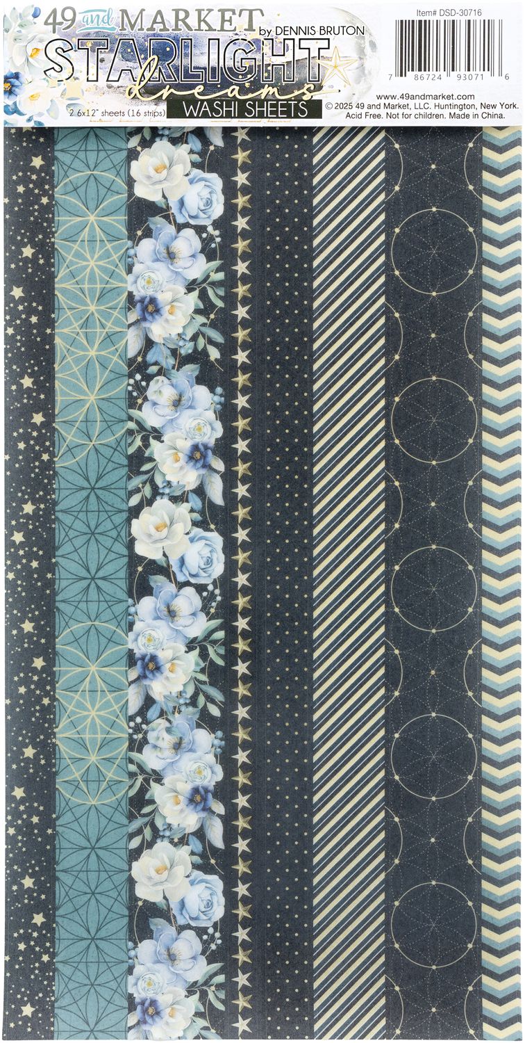 49 &amp; Market - Starlight Dreams Collection - Washi Tape Sheets - DSD30716 - 2 Sheets