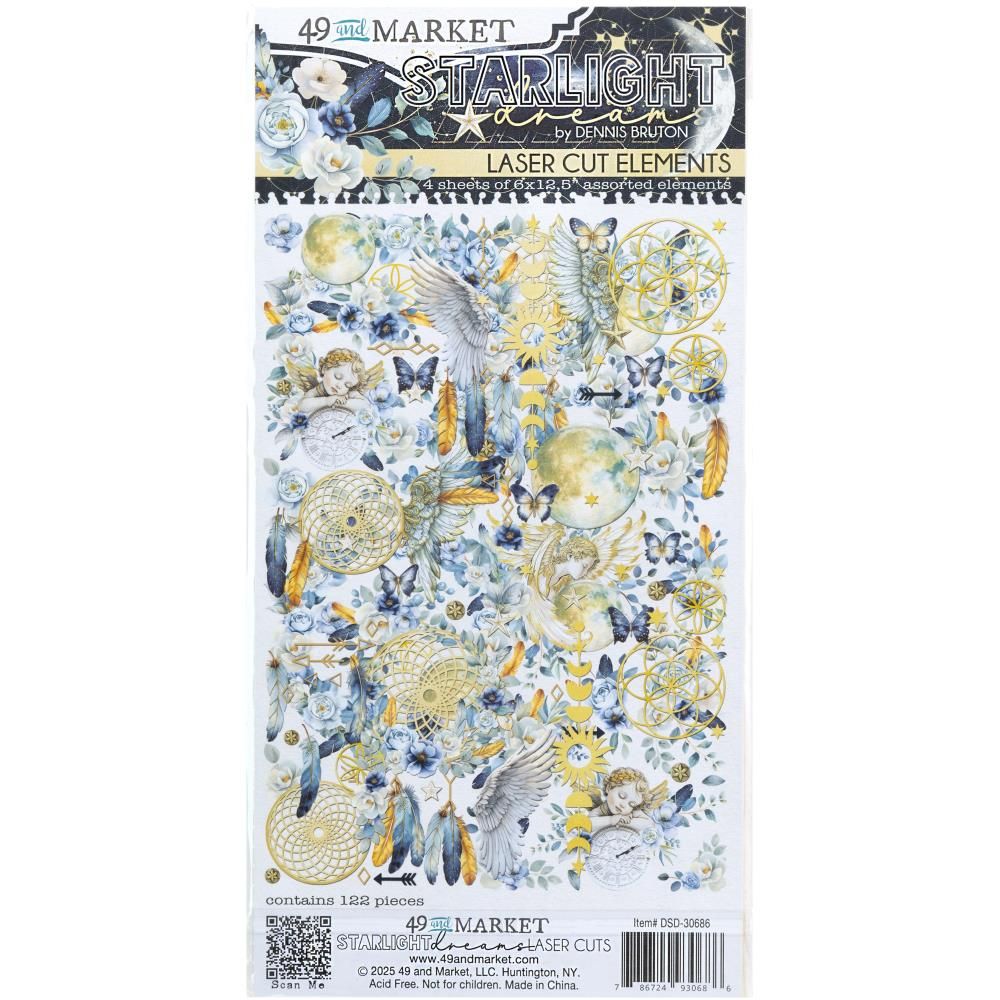 49 &amp; Market - Starlight Dreams Collection - Laser Cut - Elements - DSD30686 - 6&quot; x 12&quot; - 4 sheets