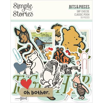Simple Stories - Say Cheese Classic Pooh Collection - Die Cuts - Bits &amp; Pieces - 23921 - 55 pcs