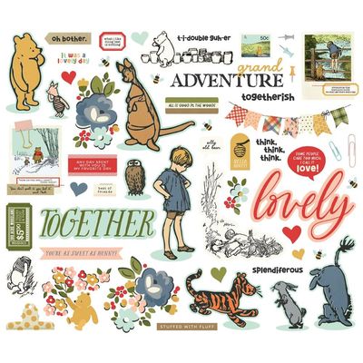 Simple Stories - Say Cheese Classic Pooh Collection - Die Cuts - Bits &amp; Pieces - 23921 - 55 pcs