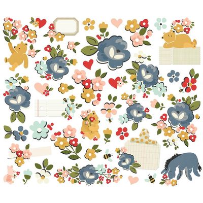 Simple Stories - Say Cheese Classic Pooh Collection - Die Cuts - Bits &amp; Pieces - Floral - 23923 - 42 pcs