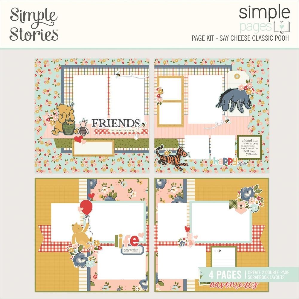 Simple Stories - Say Cheese Classic Pooh Collection - 12&quot; x 12&quot; - Scrapbook Page Kit - 23933 - 76 pcs