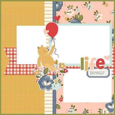 Simple Stories - Say Cheese Classic Pooh Collection - 12" x 12" - Scrapbook Page Kit - 23933 - 76 pcs