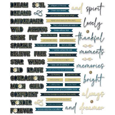 49 &amp; Market - Starlight Dreams Collection - Chipboard Word Set - DSD30709