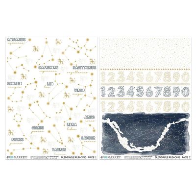 49 &amp; Market - Starlight Dreams Collection - Rub Ons - Blendable - DSD30679- 6" x 8" - 3 sheets
