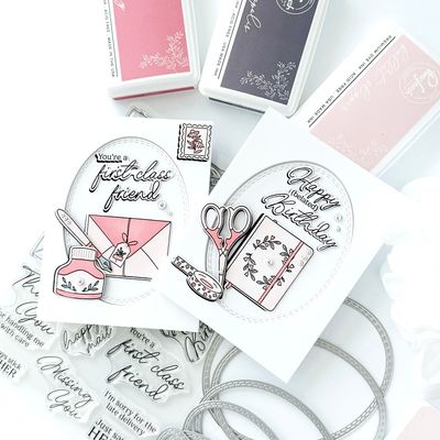 PinkFresh Studio - Pure Bliss Collection - Classic Correspondence - Clear Polymer Stamp - 6" x 8" - 267625 - 11 pcs