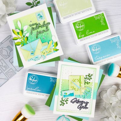 PinkFresh Studio - Pure Bliss Collection - Classic Correspondence - Layered Stencil - 267725 - 6 pcs