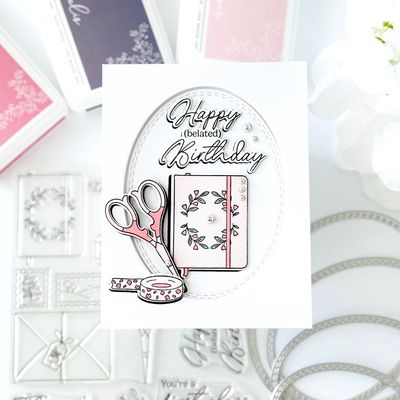 PinkFresh Studio - Pure Bliss Collection - Classic Correspondence - Press Plate - 267925 - 6 pcs