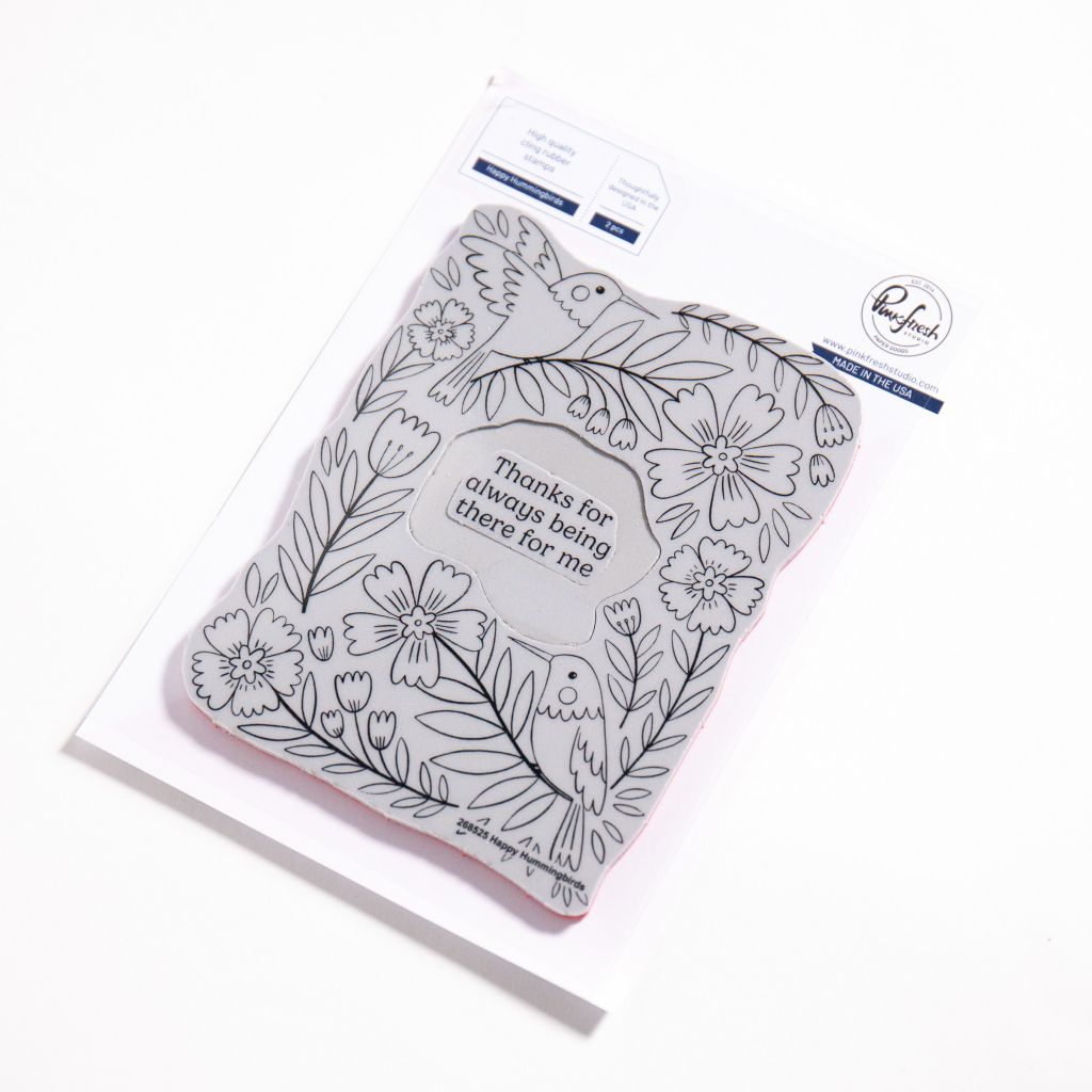 PinkFresh Studio - Pure Bliss Collection - Happy Hummingbirds - Cling Rubber Stamp - 4.125&quot; x 5.50&quot; - 268525 - 2 pcs