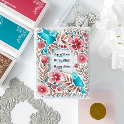 PinkFresh Studio - Pure Bliss Collection - Happy Hummingbirds - Cling Rubber Stamp - 4.125" x 5.50" - 268525 - 2 pcs
