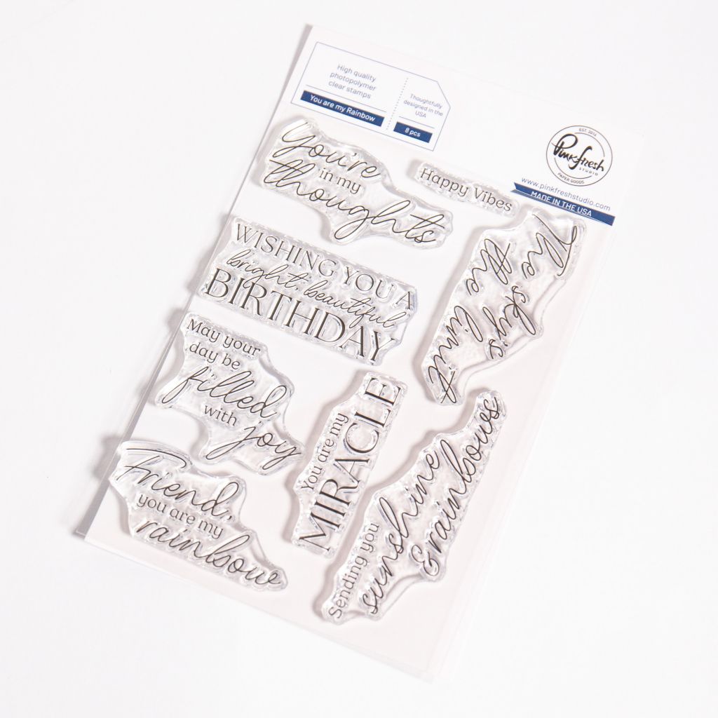 PinkFresh Studio - Pure Bliss Collection - You Are My Rainbow - Clear Polymer Stamp - 4&quot; x 6&quot; - 271025 - 8 pcs