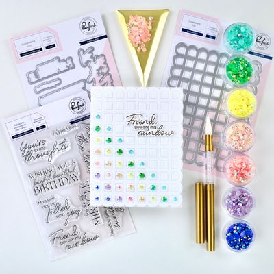 PinkFresh Studio - Pure Bliss Collection - You Are My Rainbow - Die Set - 271125 - 8 pce
