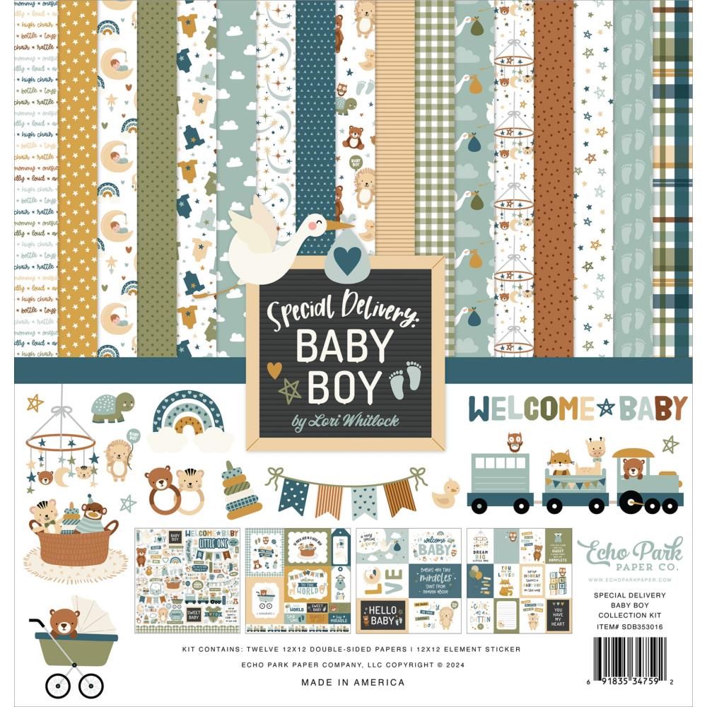 Echo Park Paper Co - Special Delivery Baby Boy - SDG353016 - 12 Sheets